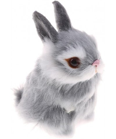 Mini Realistic Cute Plush Rabbits Fur Lifelike Animal Easter Bunny Simulation Toy Model Gift Miniatures Decorations (Rabbit P...