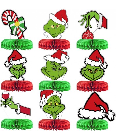 9 Pieces Grinch Christmas Centerpieces Whoville Christmas Decorations Grinchmas Christmas Decorations Merry Grinchmas Banner ...