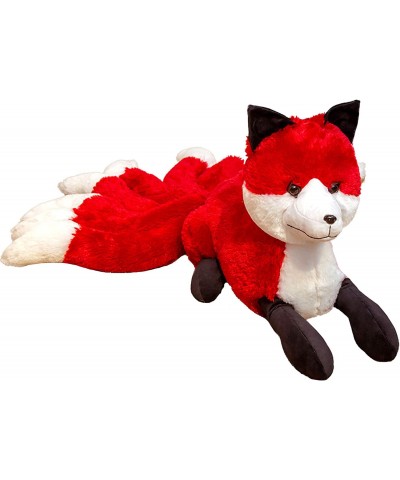 Lifelike Red Fox Plush Nine-Tailed Fox Soft Hugging Pillow 10.24 x 22.05Inch White Nine Tails Fox Stuffed Animals Kyuubi Kits...