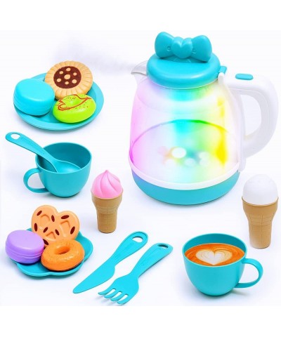 Tea Party Set for Little Girls Pretend Play Princess Tea Time Toy with Singing Spray Teapot Elegant Kids Kitchen Pretend Play...