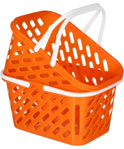 2Pcs Shopping Basket for Kids Toys Mini Plastic Organizing Storage Basket with Handles Retail Shopping Baskets for Kids Party...