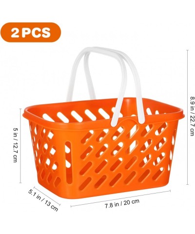 2Pcs Shopping Basket for Kids Toys Mini Plastic Organizing Storage Basket with Handles Retail Shopping Baskets for Kids Party...