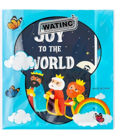 50Pcs JOY TO THE WORLD Party Favor Bags with Die Cut Handles Nativity Scene Christmas Presents Plastic Bag Xmas Religious Par...