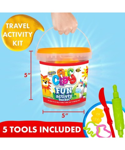 Air Clay Fun Activity Bucket - 15 Vibrant Colors and 5 Modeling Tools - Air Dry Clay for Kids - Soft Molding Clay for Kids - ...