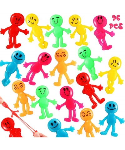 96 Pcs Stretchy Bendable Man Treasure Box Toys for Classroom Stretchable Smile Figures Assorted Color Bendy Toys Carnival Pri...