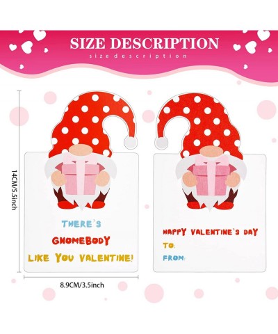 24 Pcs Valentines Day Cards Gnome Valentine Card Valentines Exchange Cards Gnomes Heart Valentines Day Presents for Kids Girl...