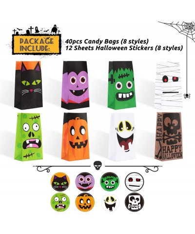 40 PCS Halloween Goodie Bags 8 Style Paper Treat Bags for Halloween Party Favor Trick or Treat Gifts Candies Snacks Party Sup...