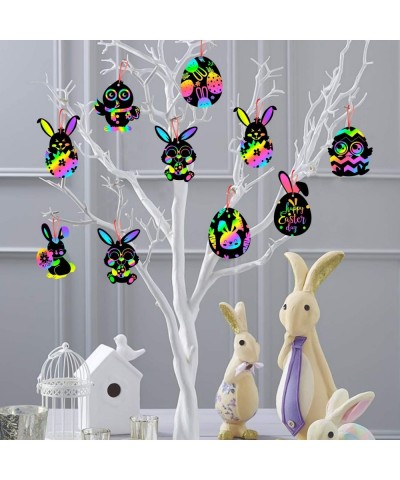 64Pcs Easter Scratch Party Favors Easter Eggs Bunnies Chicks Scratch Cards Easter Decorations Party Supplies Scratching Bookm...