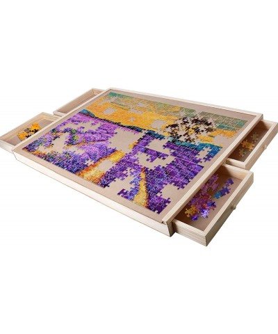 1000 Piece Wooden Jigsaw Puzzle Table Puzzle Trays for Sorting Portable Puzzle Table for Adults & Children 4 Removable Storag...
