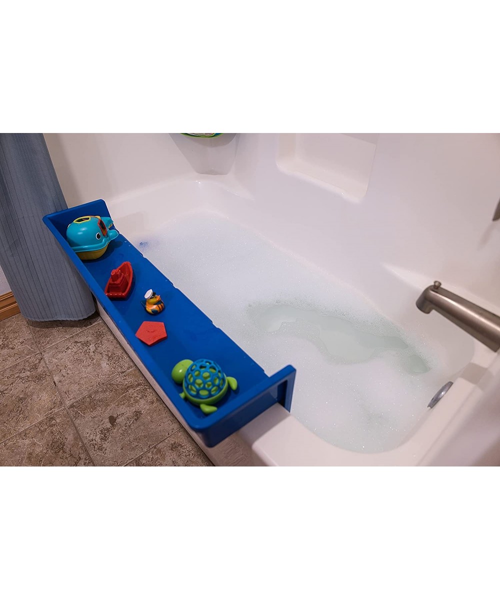 Tub Topper® Bathtub Splash Guard Play Shelf Area -Toy Tray Caddy Holder Storage -Suction Cups Attach to Bath Tub -No Mess Wat...