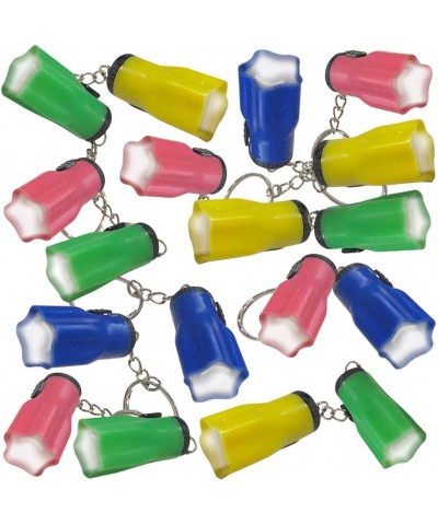 Star Shaped Flashlight Keychains Pack of 24 LED Key Chains in Assorted Colors 1.5 Inch Durable Plastic Keyholders Birthday Pa...