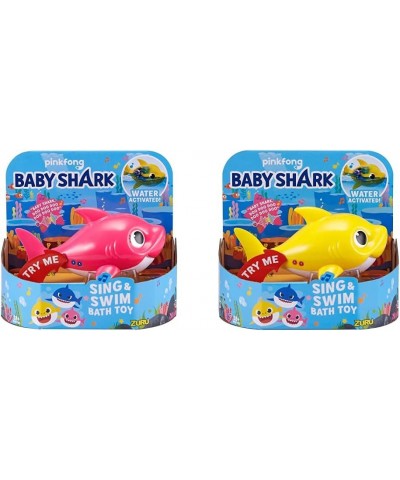 Baby Shark Battery-Powered Sing and Swim Bath Toy by ZURU - Mommy Shark (Pink) (Custom Packaging) & Baby Shark Battery-Powere...