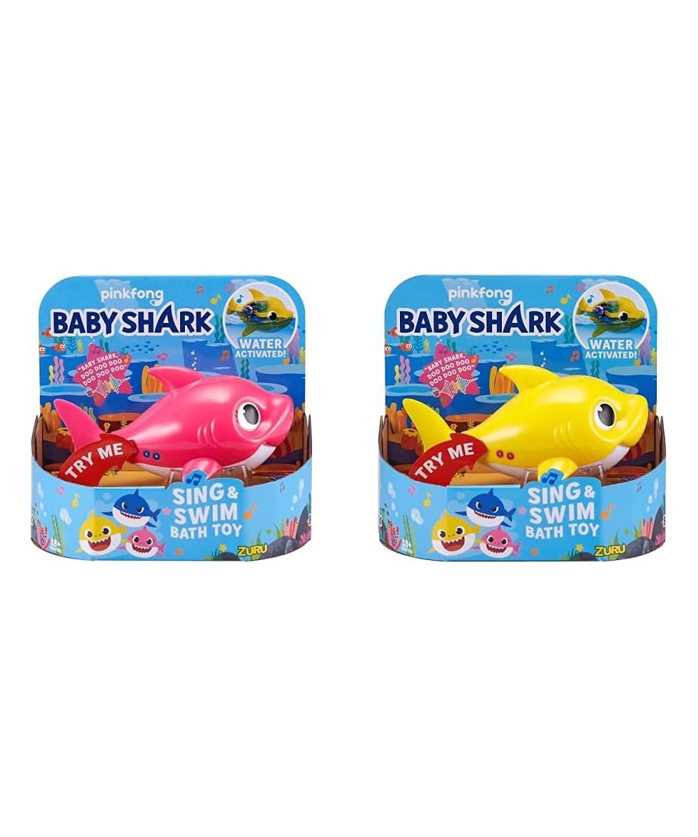 Baby Shark Battery-Powered Sing and Swim Bath Toy by ZURU - Mommy Shark (Pink) (Custom Packaging) & Baby Shark Battery-Powere...