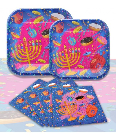 Hanukkah Paper Goods Set - Mega Pack - Serves 10 - Large and Small Plates Napkins $29.19 Kids' Party Tableware