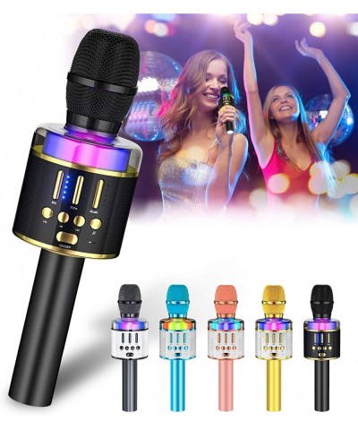 Karaoke Microphone for Kids & Adult Handheld Wireless Bluetooth Karaoke Mic Speaker Music Player Recorder with LED Lights for...