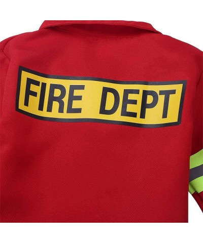 Kids Boys Girls Firefighter Costume Set Fireman Dress-up Fire Pretend Chief Outfits Tops Jacket with Pants Hat Suits $37.64 K...