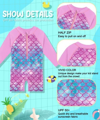 Baby UPF 50+ One Piece Swimsuit Sun Protective Long Sleeve Swimwear 0-36 Months $29.61 Kids' Costumes