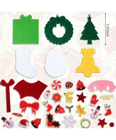 24 Kits Christmas Felt Christmas Ornament Crafts DIY Tree Gifts Garlands Bells Socks Santa Hanging Ornaments Christmas Sticke...