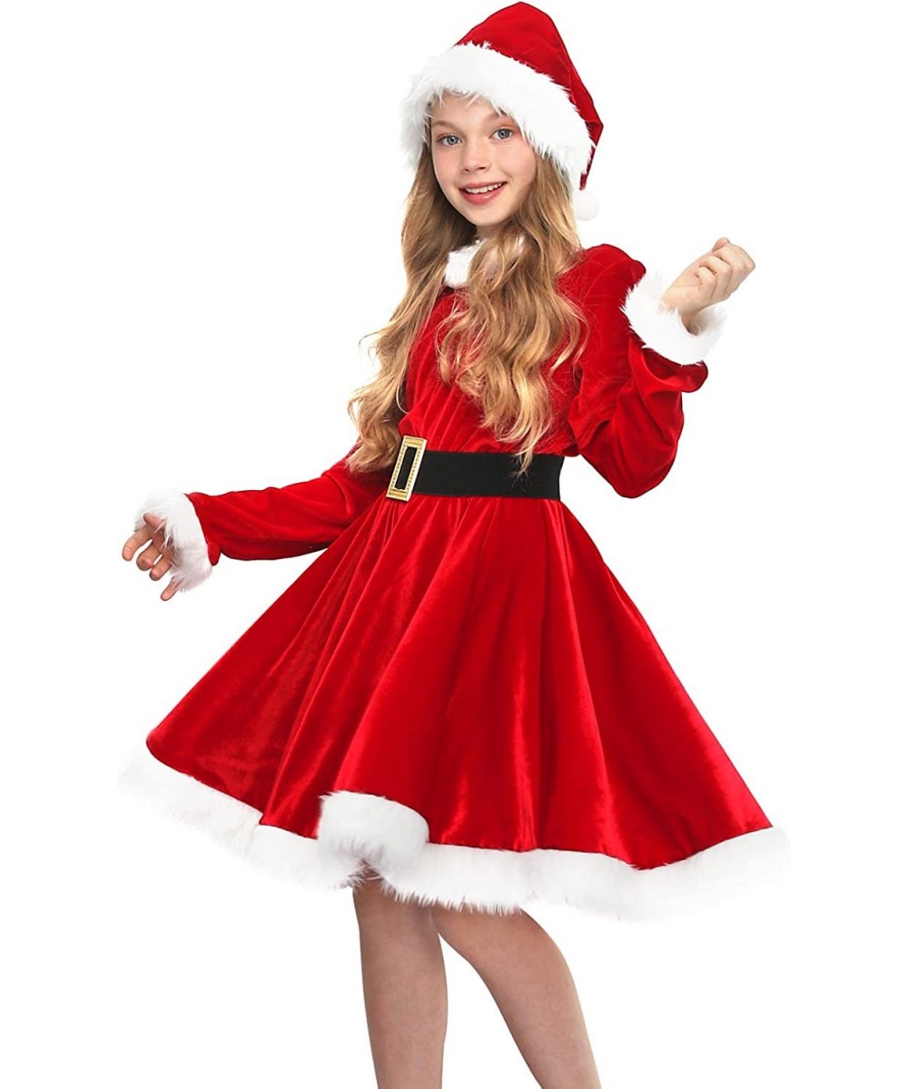 Girls Mrs Santa Costume Kids Red Claus Costume for Christmas Party $65.25 Kids' Costumes