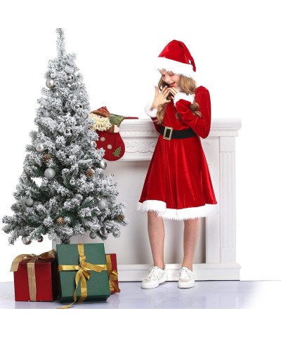 Girls Mrs Santa Costume Kids Red Claus Costume for Christmas Party $65.25 Kids' Costumes