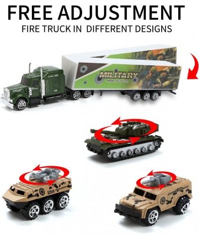 19 Pcs Army Toys DIE-CAST Mini Military Truck in Carrier Truck with 12 Army Men Toys Army Party Decorations Birthday Gift for...