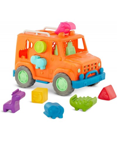 Recyclable Toy Truck with Animal and Fruit Shapes - 9pc Developmental Toy for Kids Toddlers - Safari Shape Sorter Truck - 1 Y...