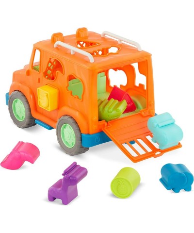 Recyclable Toy Truck with Animal and Fruit Shapes - 9pc Developmental Toy for Kids Toddlers - Safari Shape Sorter Truck - 1 Y...