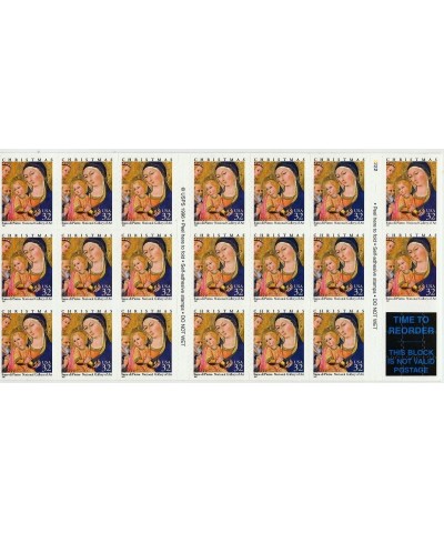 US Stamp 1997 32c Christmas Madonna & Child Booklet of 20 Stamps 3176a $24.99 Collectibles Display & Storage