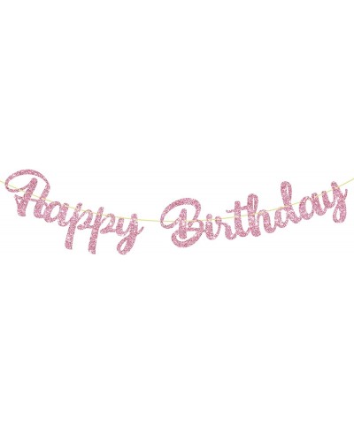 Happy Birthday Pink Glitter Banner Kids and Adults Birthday Party Decoration Supplies for Any Age $15.75 Kids' Party Decorations