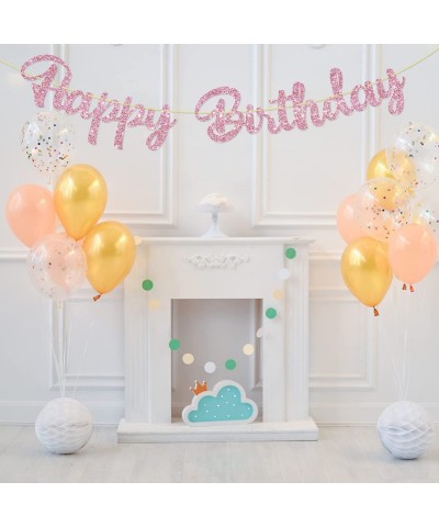 Happy Birthday Pink Glitter Banner Kids and Adults Birthday Party Decoration Supplies for Any Age $15.75 Kids' Party Decorations