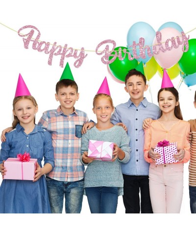 Happy Birthday Pink Glitter Banner Kids and Adults Birthday Party Decoration Supplies for Any Age $15.75 Kids' Party Decorations