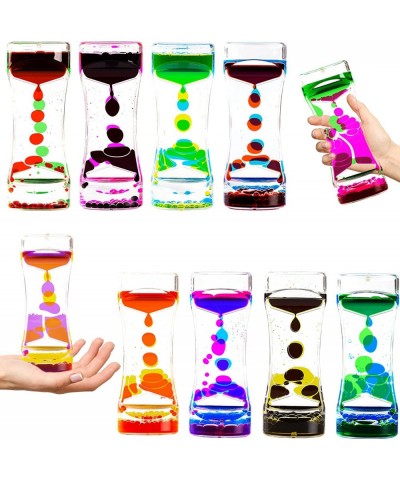 Liquid Motion Bubbler Timer Pack of 10 Hourglass Liquid Bubbler Sensory Toys ADHD Fidget Toy Anxiety Autism Toys Calm Relaxin...