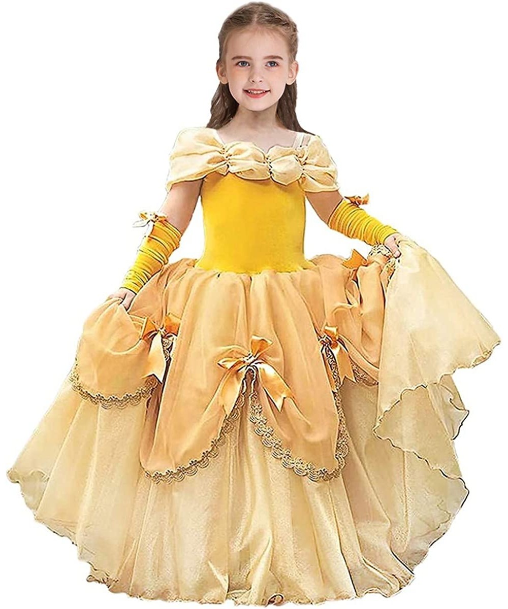 Girls Belle Princess Dress Beauty and the Beast Costume Halloween Carnival Cosplay Christmas Birthday Ball Gown $32.53 Kids' ...