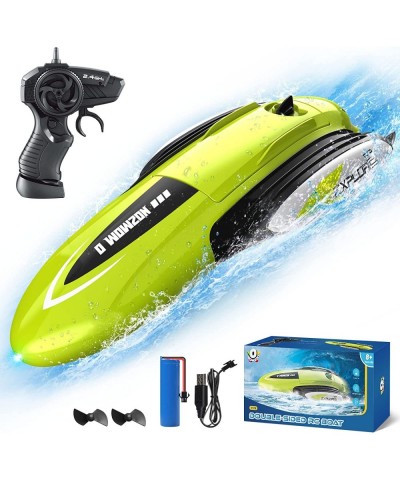 RC Boat - Double Sided Driving Design Remote Control Boat for Summer Pools and Lakes with LED Light 2.4 GHZ for Beginner Adul...