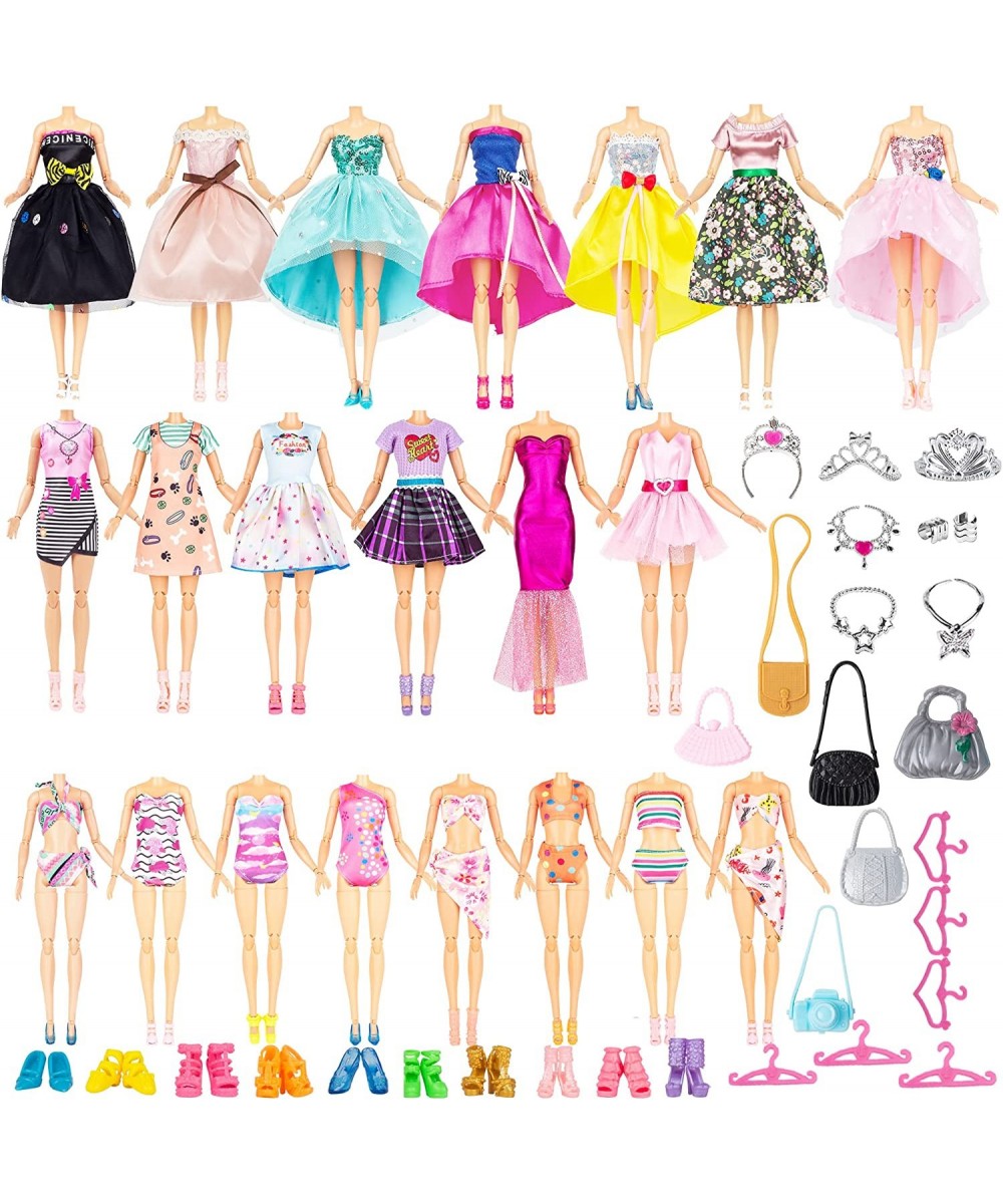 45 Pack Doll Dress and Accessories Include 5 Unique H-Douture Dress 5 Fashion Dress 5 Sets Swimsuit Bikini 5 Fashion Bags 9 C...