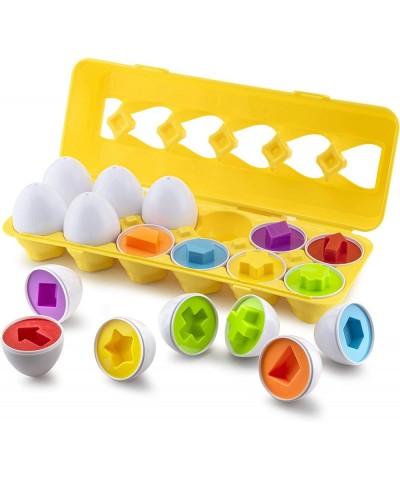 Play Brainy™ Shape and Color Matching Eggs – Easter Egg Toy – Educational Montessori STEM Toy for Toddlers and Preschoolers –...