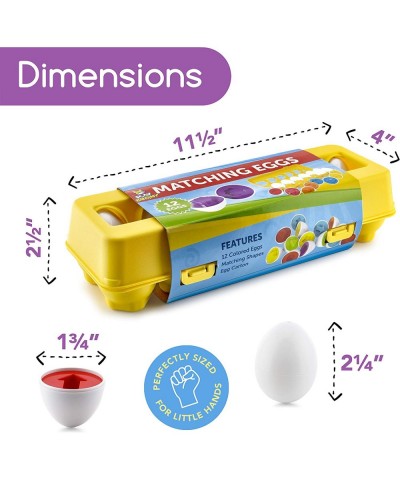 Play Brainy™ Shape and Color Matching Eggs – Easter Egg Toy – Educational Montessori STEM Toy for Toddlers and Preschoolers –...