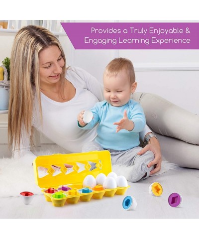 Play Brainy™ Shape and Color Matching Eggs – Easter Egg Toy – Educational Montessori STEM Toy for Toddlers and Preschoolers –...