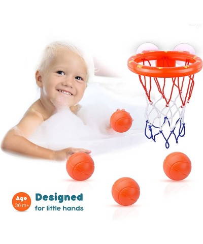 Bath Toys for Toddler Kids Boys and Girls - Bathtub Basketball Hoop with 4 Balls and 3 Swimming Turtle Toys and a Fishing Net...