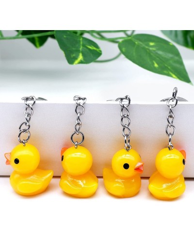 Cute 3D Duck Keychain Birthday Party Favors 24 Sets Goodie Gifts with Thank You Kraft Tags And White Gift Bags For Kid Birthd...