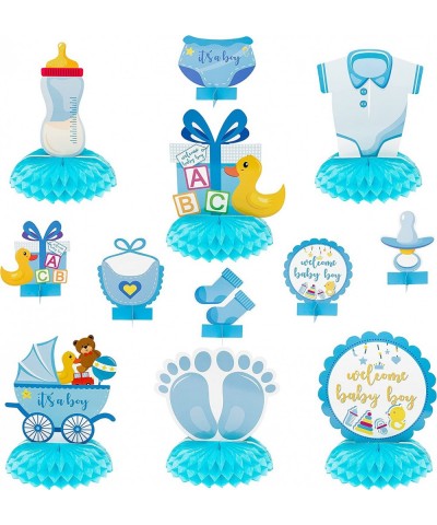 Blue Baby Shower Party Centerpieces for Boys 12Pcs It's a Boy Baby Shower Honeycomb Decoration Welcome Baby Boys Gender Revea...