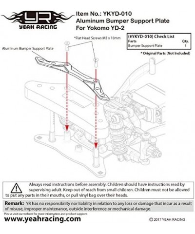 Aluminum Bumper Support Plate For Yokomo YD2 Black YKYD-010BK $22.22 Hobby Remote & App Controlled Vehicle Parts