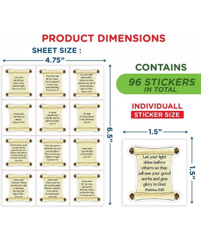 [Light of Jesus] Bible Verse Christmas Stickers (96 Pack) $23.30 Kids' Drawing & Writing Boards