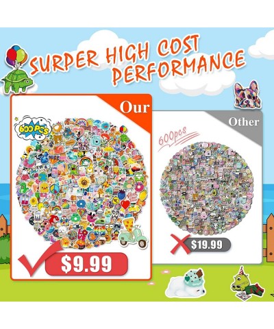 600 Pcs Cute Stickers for Kids Water Bottle Stickers Vinyl Aesthetic Stickers Waterproof Stickers for Laptop Skateboard Scrap...