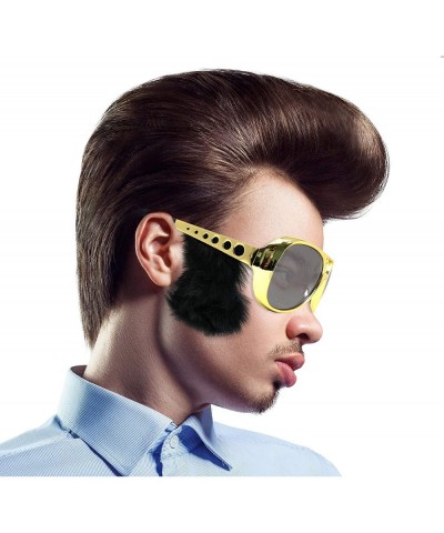 Gold Rockstar Costume Glasses - Gold Celebrity Aviator Shades with Sideburns - 1 Pair $20.98 Kids' Dress-Up Accessories