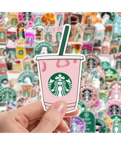 100 Pcs Coffee Stickers - Aesthetic Cup Drink Stickers Waterproof Vinyl Cute Stickers for Laptop Guitar Water Bottle Luggage ...