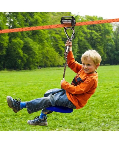 Zip Lines for Kids Outdoor Toys - Pulley Kits with 65 Ft Slackline Most Accessory for Warrior Obstacle Course for Kids and Ad...