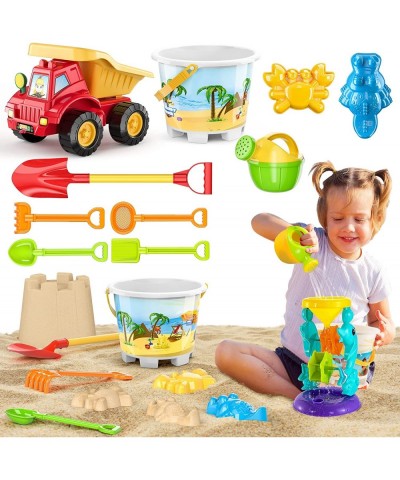 Kids Beach Sand Toys Set - 11PCS Outdoor Sandbox Toys with Bucket Water Wheel Dump Truck Shovels Rakes Watering Can and Molds...