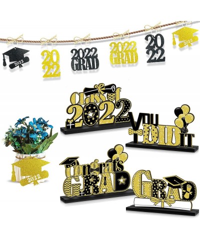 4 Pack Wooden Graduation Centerpieces for Tables 2022 Table Toppers Wooden Sign 6 Packs Graduations Favor Tags for High Schoo...