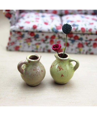 Mini Cute Ceramic Flower Vase Model Toy Doll House Miniature Decor Accessory Kitchen Game Party Toys for Ages 3 and up Preten...